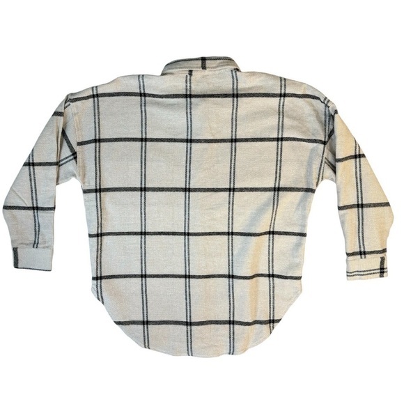 Altar’d State Isabella Plaid Button Up Top Ivory Womens Size Medium - Picture 3 of 7